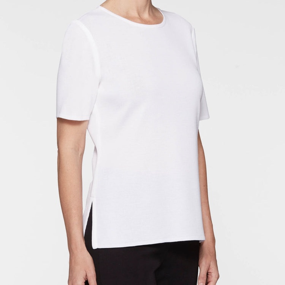 Misook Elegant White Short Sleeve Top